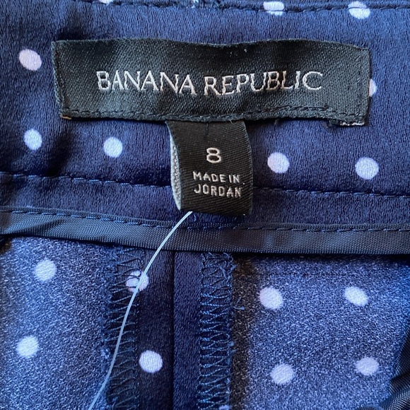 NWT Banana Republic Navy and White Polka Dot Avery Pant - Picture 7 of 13